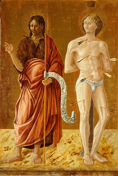 St. John the Baptist and St. Sebastian, c. 1450-70 (tempera on panel)