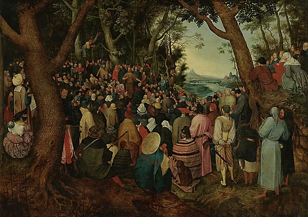 St. John Preaching to the Crowd (oil on panel)