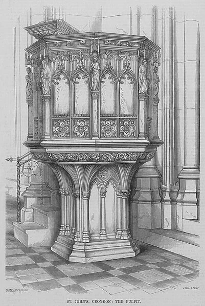 St John s, Croydon, the Pulpit (engraving)