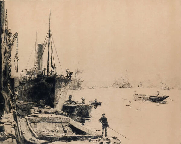 St Katherines Wharf, 1851-1931 (Charcoal)