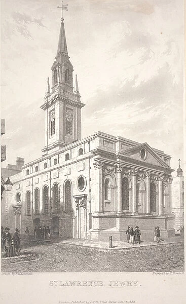 St. Lawrence Jewry, engraving by T. Turnbull, 1838 (engraving)