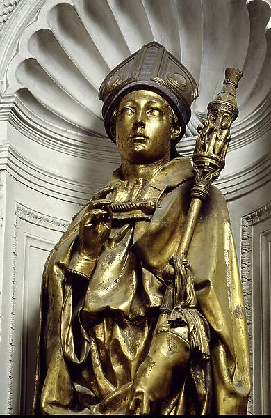 St. Louis of Toulouse, detail of sculpture by Donatello (c.1386-1466), 1424 (bronze) (detail of 80042)