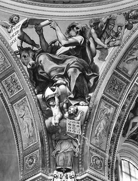 St. Luke, pendentive from the cupola, 1623 (fresco) (b  /  w photo)