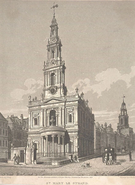 St. Mary Le Strand, 1818 (engraving)