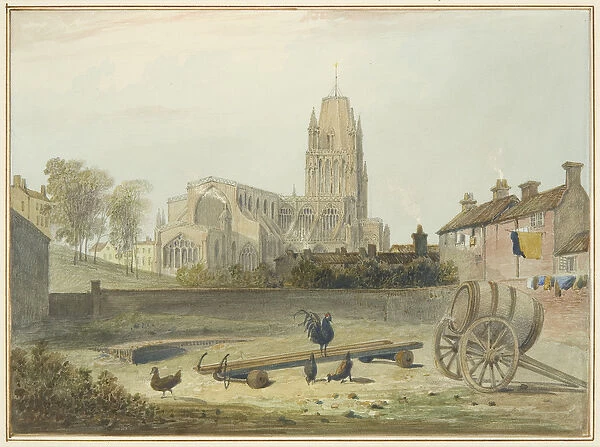 St Mary Redcliffe Church from the north-east, 1826 (w  /  c on paper)