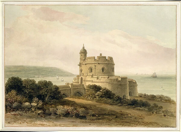 St. Mawes Castle, Cornwall, 1821 (w  /  c)