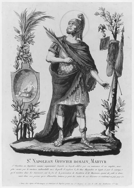 St. Napoleon, Roman Officer and Martyr (etching) (b  /  w photo)
