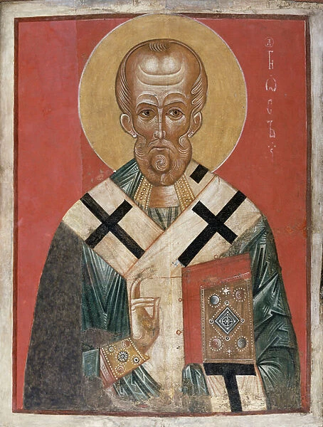 St. Nicholas, Novgorod school, c. 1300 (tempera on gesso)
