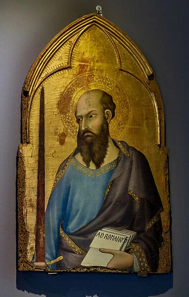 Detail of St. Paul, The Virgin with the Child flanked by St. Magdalene, St. Dominic, St. Peter and St. Paul, 1320-21 (tempera, gold and silver leaf on panel)