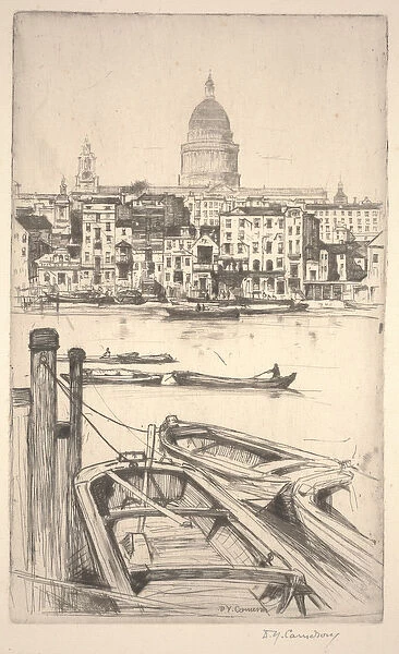 St. Pauls from the Thames (at Bankside), 1899 (etching)