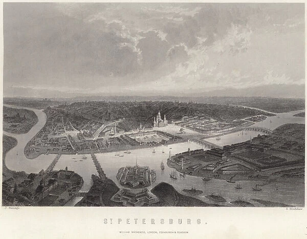St Petersburg in Russia (engraving)