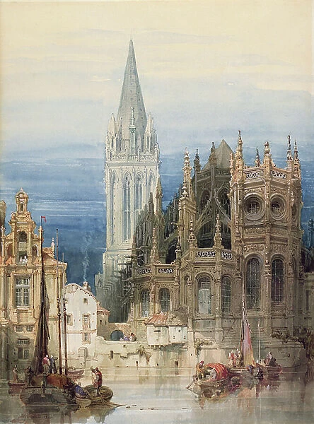 St. Pierre, Caen, 1830 (w / c on paper)