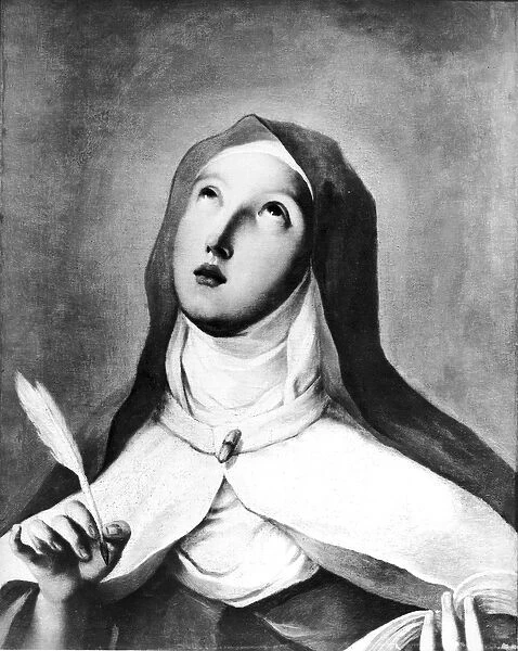 St. Teresa of Avila (1515-82) (oil on canvas) (b  /  w photo)