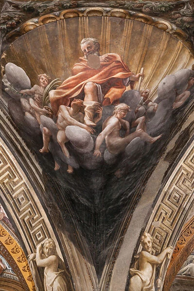 St Thomas, detail of 3660852, 1526-30 (fresco)