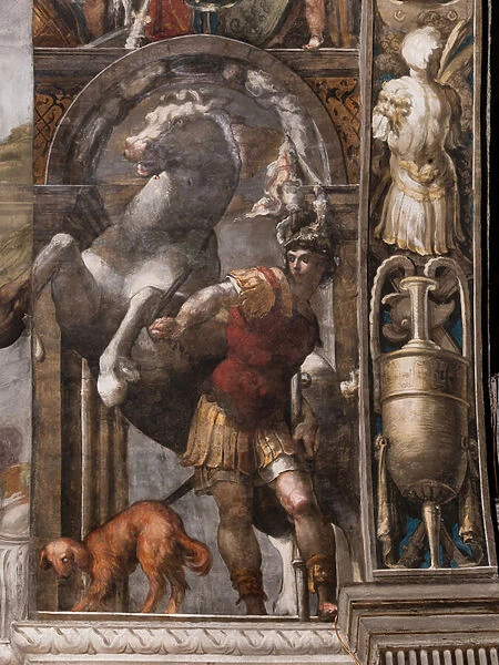 St Vitalis and the horse, detail, c. 1523 (fresco)