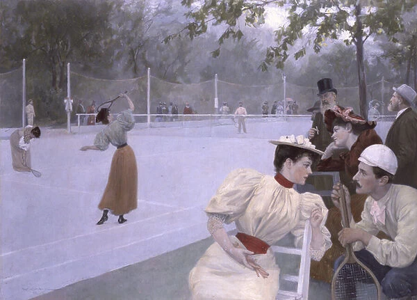 Stadtischer Lawn-Tennis-Platz (Municipal Tennis Court), 1895 (watercolour)