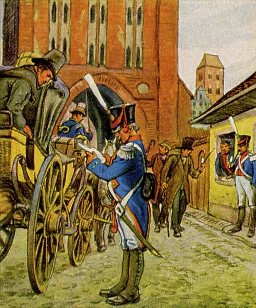 Stadtsoldaten Am Tor  /  City Soldiers at the Gate (colour litho)