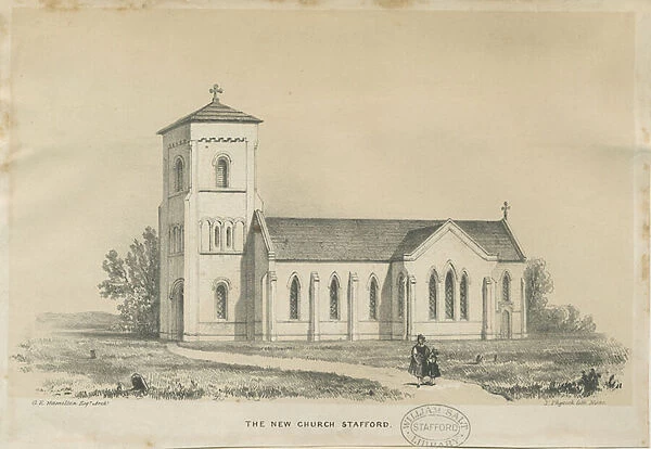 Stafford - Christ Church: tinted lithograph, nd [?mid 19th cent] (print)