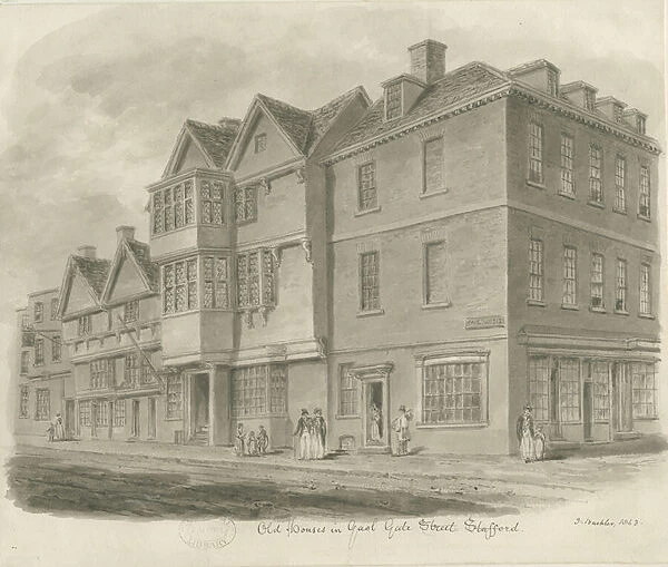 Stafford - Maids Head Inn: sepia drawing, 1843 (drawing)