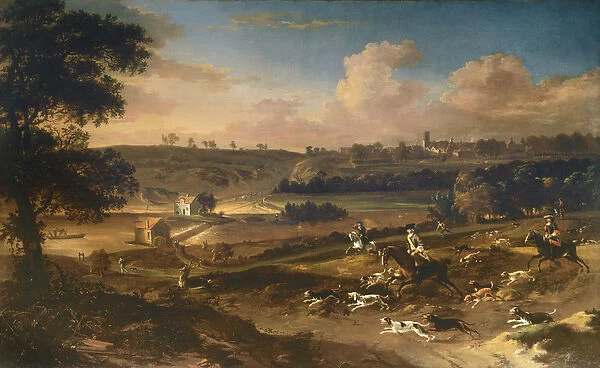 Stag Hunting in Sprotborough (oil on canvas)