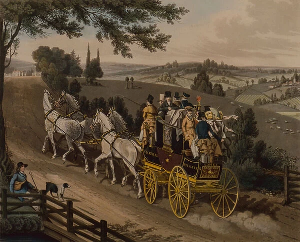 Stage Coach (coloured engraving)