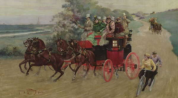 The Stage Coach (oil on canvas)