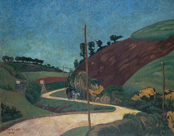 The Stagecoach Road in the Country with a Cart, 1903 (oil on canvas)