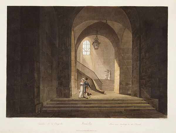 Staircase leading to the Chapel, illustration from Versailles