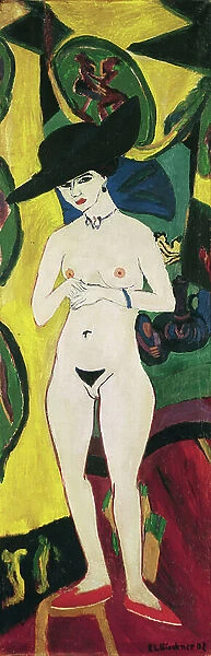 Standing Nude with Hat, 1910 (oil on canvas)