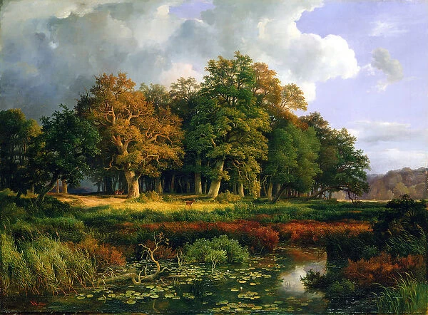 The Stangenmuhlengrund in Sachsenwald, 1852 (oil on canvas)