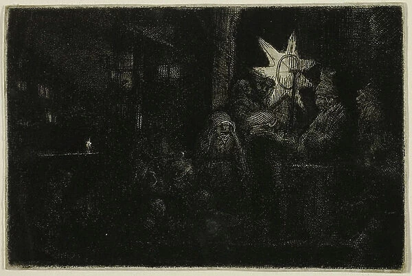 The Star of the Kings: A Night Piece, c. 1651 (etching, drypoint, and engraving on ivory laid paper)