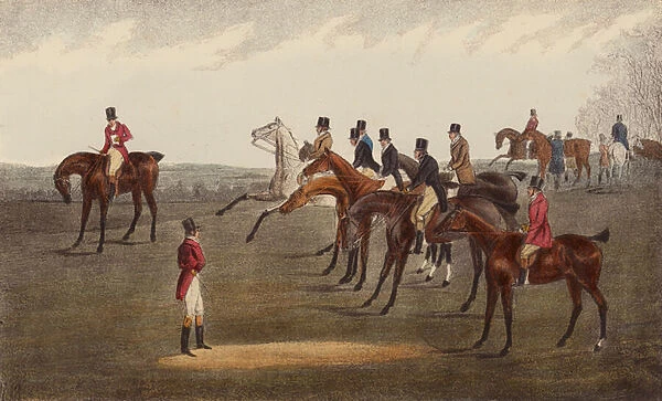 The Start, Grand Leicester Steeple-Chase, 12 March 1829 (colour litho)