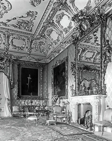 The State Drawing Room, Clumber House, Nottinghamshire, from The English Country House (b / w photo)