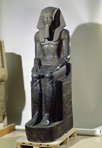 Statue of Amenophis III (c. 1391-1353 BC) from Tanis, New Kingdom (diorite)