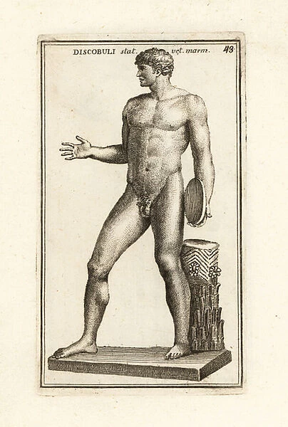 Statue of the Discophoros by Polyclitus. 1779 (engraving)