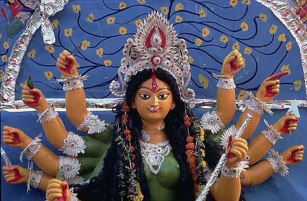 Statue of the Goddess Durga from the Durga Pooja Festival, Calcutta (photo)