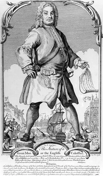 The Statue of a Great Man or the English Colossus, 1740 (engraving)