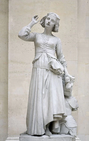 Statue of Joan of Arc hearing her voices (marble)
