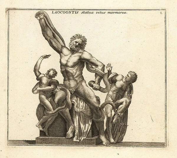 Statue of Laocoon and his sons attacked by sea serpents. 1779 (engraving)