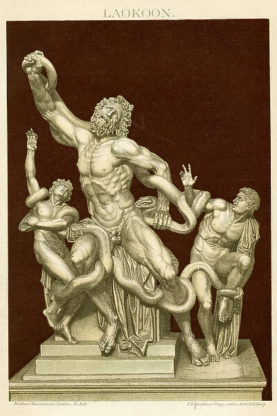 The statue of Laocoon and His Sons c. 1890 (colour chromolithograph)