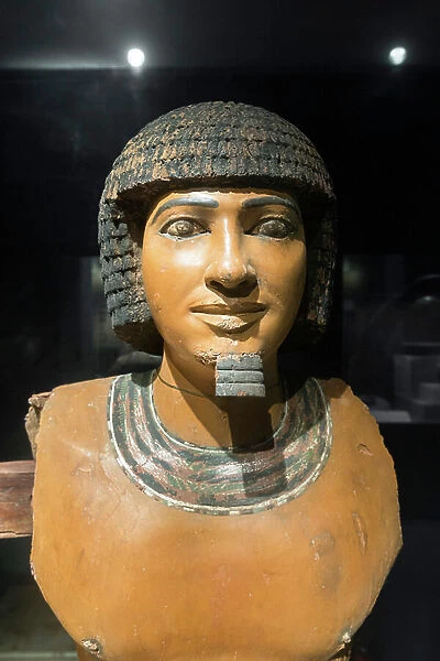 Statue of Ptahhotep, old kingdom, (plastered and painted wood)