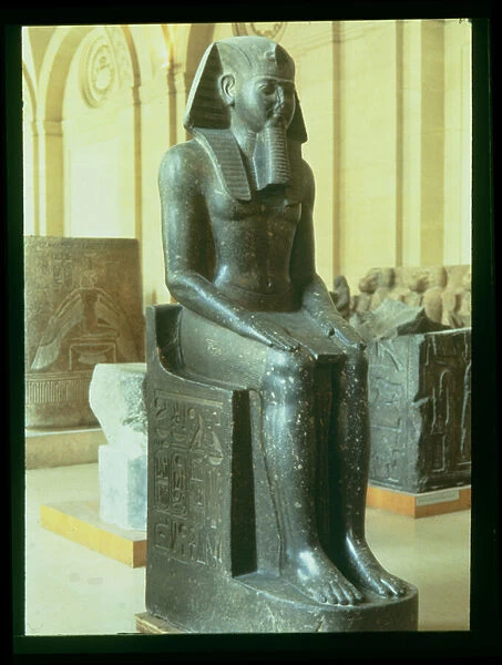 Statue of Ramesses II, side view, from Tanis, New Kingdom, c. 1290-1224 BC (diorite)