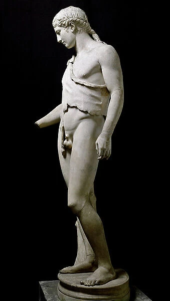 Statue representing Dionysos (Bacchus, Bacco). Marble sculpture from an original from