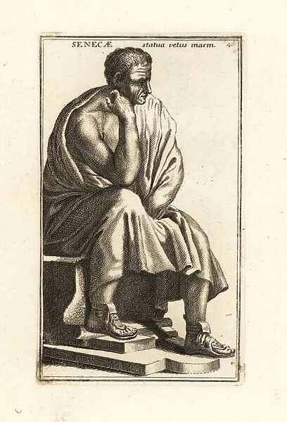Statue of Seneca, Roman Stoic philosopher. 1779 (engraving)