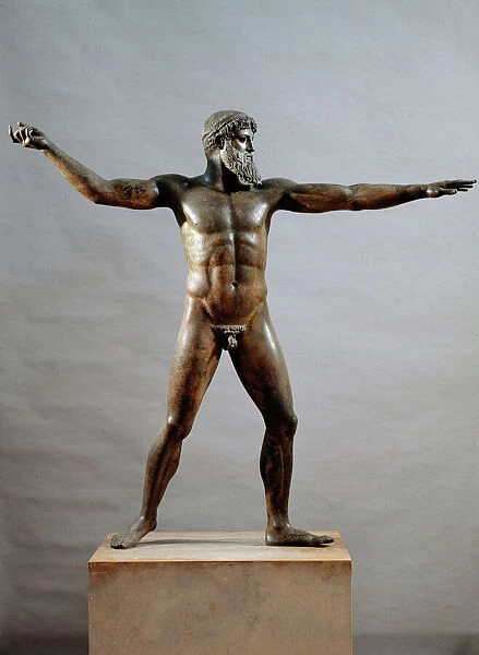 Statue of Zeus or Poseidon (often called God from Sea). 460 BC (Bronze sculpture)