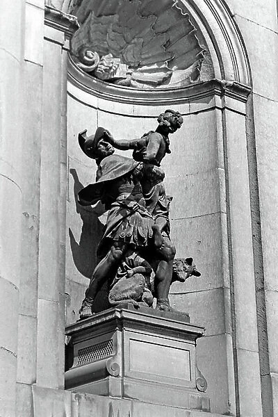 Statues allegory at Stockholm Palace, Stadsholmen Island, Stockholm, Sweden, 1969
