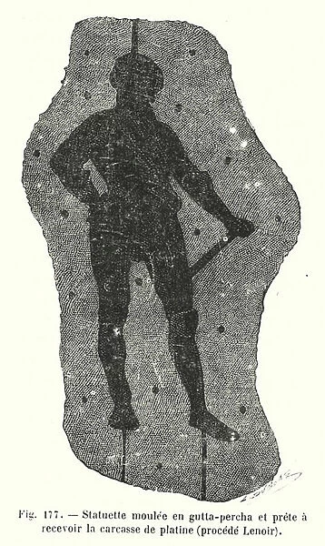 Statuette moulee en gutta-percha et prete a recevoir la carcasse de platine, procede Lenoir (engraving)
