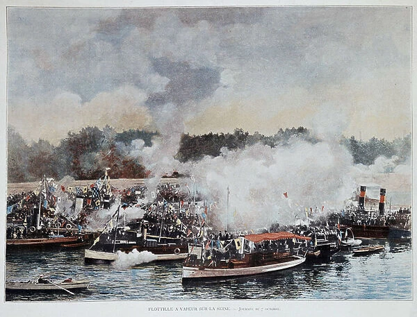 Steam flotilla on the Seine on 07  /  11  /  1896