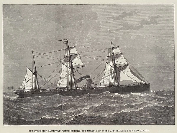 The Steam-Ship Sarmatian, which conveys the Marquis of Lorne and Princess Louise to Canada (engraving)