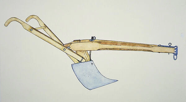 The steel bladed plow (colour litho)